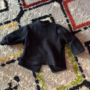 American Girl Black Ribbed Long Sleeve Doll Top